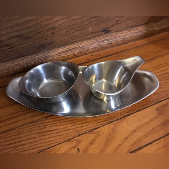 Vintage MCM Stainless steel serving tray set - Picture 4 of 4